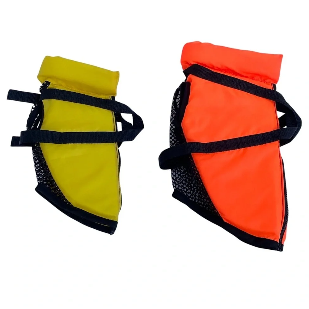 Fido Float Dog Life Jacket /Bundle of 2/Size X-Small & XX-Small -Yellow & Orange